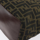 FENDI Zucca Canvas Tote Bag Black Brown Auth 169725-16