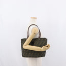 FENDI Zucca Canvas Tote Bag Black Brown Auth 169725-21