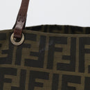 FENDI Zucca Canvas Tote Bag Black Brown Auth 169725-3