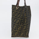 FENDI Zucca Canvas Tote Bag Black Brown Auth 169725-4