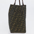 FENDI Zucca Canvas Tote Bag Black Brown Auth 169725-5
