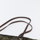 FENDI Zucca Canvas Tote Bag Black Brown Auth 169725-9