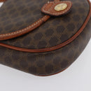 CELINE Macadam Canvas Shoulder Bag PVC Leather Brown Gold Auth 169727-14