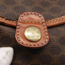 CELINE Macadam Canvas Shoulder Bag PVC Leather Brown Gold Auth 169727-18