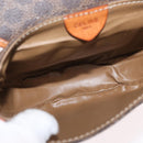 CELINE Macadam Canvas Shoulder Bag PVC Leather Brown Gold Auth 169727-11