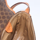 CELINE Macadam Canvas Shoulder Bag PVC Leather Brown Gold Auth 169727-20