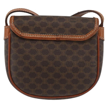 CELINE Macadam Canvas Shoulder Bag PVC Leather Brown Gold Auth 169727 - 0