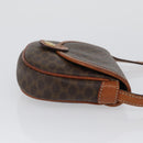 CELINE Macadam Canvas Shoulder Bag PVC Leather Brown Gold Auth 169727-3