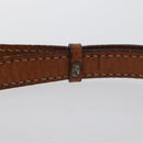 CELINE Macadam Canvas Shoulder Bag PVC Leather Brown Gold Auth 169727-9