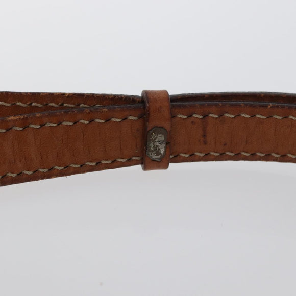 CELINE Macadam Canvas Shoulder Bag PVC Leather Brown Gold Auth 169727