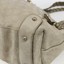 GUCCI GG Canvas Guccissima Horsebit Bag Leather Ivory Gold 137621 Auth 169728-12
