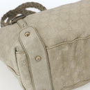 GUCCI GG Canvas Guccissima Horsebit Bag Leather Ivory Gold 137621 Auth 169728-13