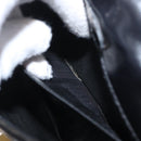 CELINE Chain Shoulder Bag Croco Embossed Black Gold Auth 169732V-12