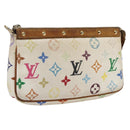 LOUIS VUITTON Multicolor Pochette Accessoires Pouch White M92649 Auth 169737-1
