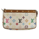 LOUIS VUITTON Multicolor Pochette Accessoires Pouch White M92649 Auth 169737-2
