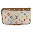 LOUIS VUITTON Multicolor Pochette Accessoires Pouch White M92649 Auth 169737-3
