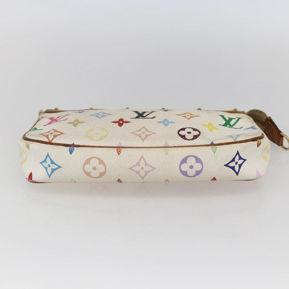LOUIS VUITTON Multicolor Pochette Accessoires Pouch White M92649 Auth 169737