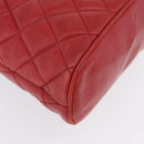 CHANEL Matelasse Chain Shoulder Bag Leather Red Gold CC Auth 169739-11