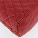 CHANEL Matelasse Chain Shoulder Bag Leather Red Gold CC Auth 169739-13