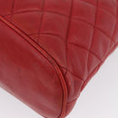CHANEL Matelasse Chain Shoulder Bag Leather Red Gold CC Auth 169739-14