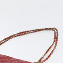 CHANEL Matelasse Chain Shoulder Bag Leather Red Gold CC Auth 169739-8