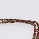 CHANEL Matelasse Chain Shoulder Bag Leather Red Gold CC Auth 169739-9