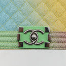 CHANEL Boy Chanel Medium Chain Bag Caviar Skin Multicolor CC Auth 169741SM-18