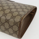 GUCCI GG Supreme Web Sherry Line Clutch Bag PVC Beige 89 01 031 Auth 169742-10