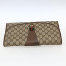 GUCCI GG Supreme Web Sherry Line Clutch Bag PVC Beige 89 01 031 Auth 169742-6
