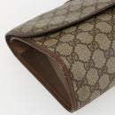 GUCCI GG Supreme Web Sherry Line Clutch Bag PVC Beige 89 01 031 Auth 169742-9