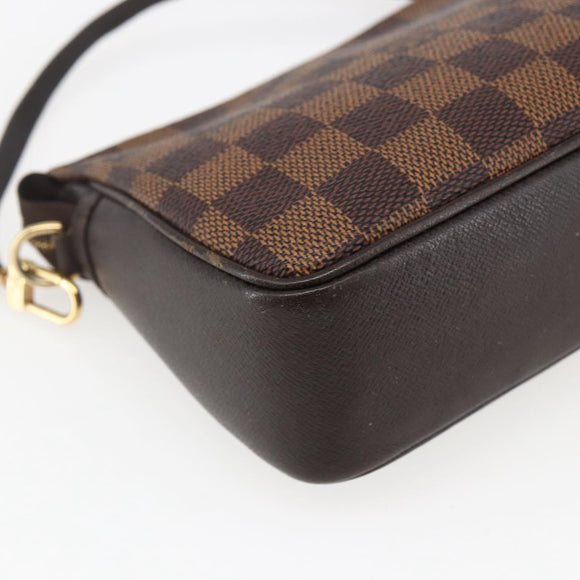 LOUIS VUITTON Damier Ebene Trousse makeup Pouch N51982 LV Auth 169744