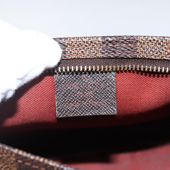 LOUIS VUITTON Damier Ebene Trousse makeup Pouch N51982 LV Auth 169744