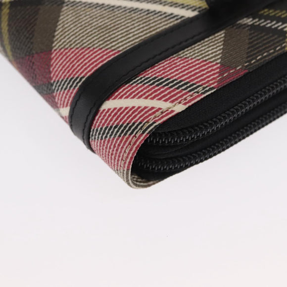 Vivienne Westwood Tartan Check Shoulder Wallet Bag PVC Pink Gold Auth 169745V