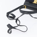 Salvatore Ferragamo Vala Hand Bag Leather 2way Navy Gold Auth 169747-10