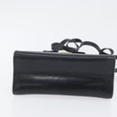 Salvatore Ferragamo Vala Hand Bag Leather 2way Navy Gold Auth 169747-12