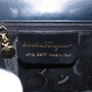 Salvatore Ferragamo Vala Hand Bag Leather 2way Navy Gold Auth 169747-19
