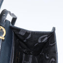 Salvatore Ferragamo Vala Hand Bag Leather 2way Navy Gold Auth 169747-21