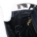 Salvatore Ferragamo Vala Hand Bag Leather 2way Navy Gold Auth 169747-22