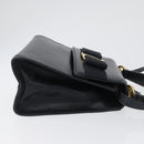 Salvatore Ferragamo Vala Hand Bag Leather 2way Navy Gold Auth 169747-4