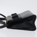 Salvatore Ferragamo Vala Hand Bag Leather 2way Navy Gold Auth 169747-5