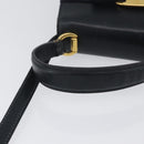 Salvatore Ferragamo Vala Hand Bag Leather 2way Navy Gold Auth 169747-7