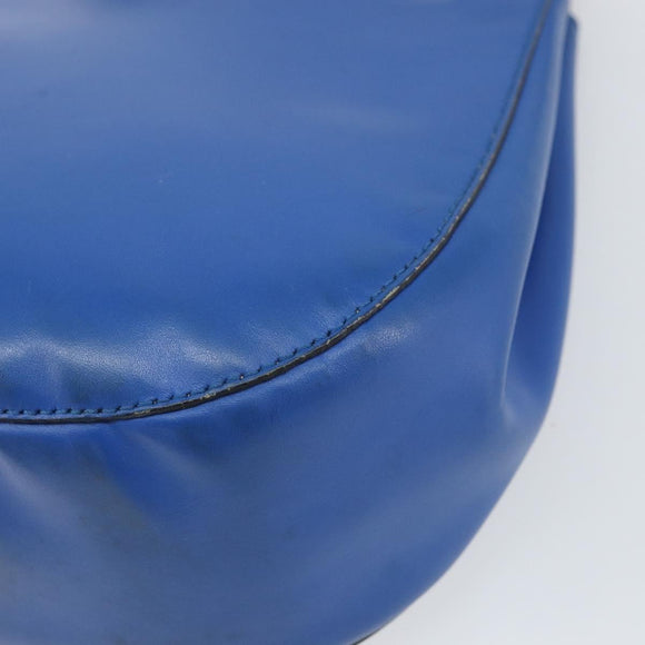 CELINE Shoulder Bag Leather Blue Gold Auth 169748