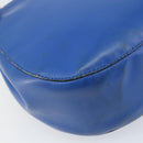 CELINE Shoulder Bag Leather Blue Gold Auth 169748-13