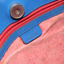 CELINE Shoulder Bag Leather Blue Gold Auth 169748-15