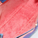 CELINE Shoulder Bag Leather Blue Gold Auth 169748-16