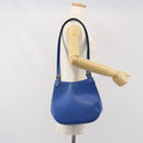 CELINE Shoulder Bag Leather Blue Gold Auth 169748-22