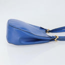 CELINE Shoulder Bag Leather Blue Gold Auth 169748-4