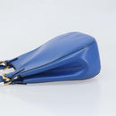 CELINE Shoulder Bag Leather Blue Gold Auth 169748-5