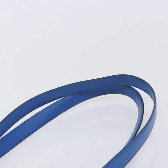 CELINE Shoulder Bag Leather Blue Gold Auth 169748