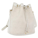 Christian Dior Honeycomb Canvas Shoulder Bag PVC White Gold Auth 169749-1
